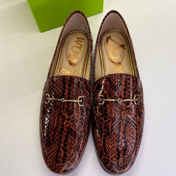 Sam Edelman Loraine Loafer Size 6 M Brown Snake Print Leather Slip-On Shoes - Picture 3 of 15